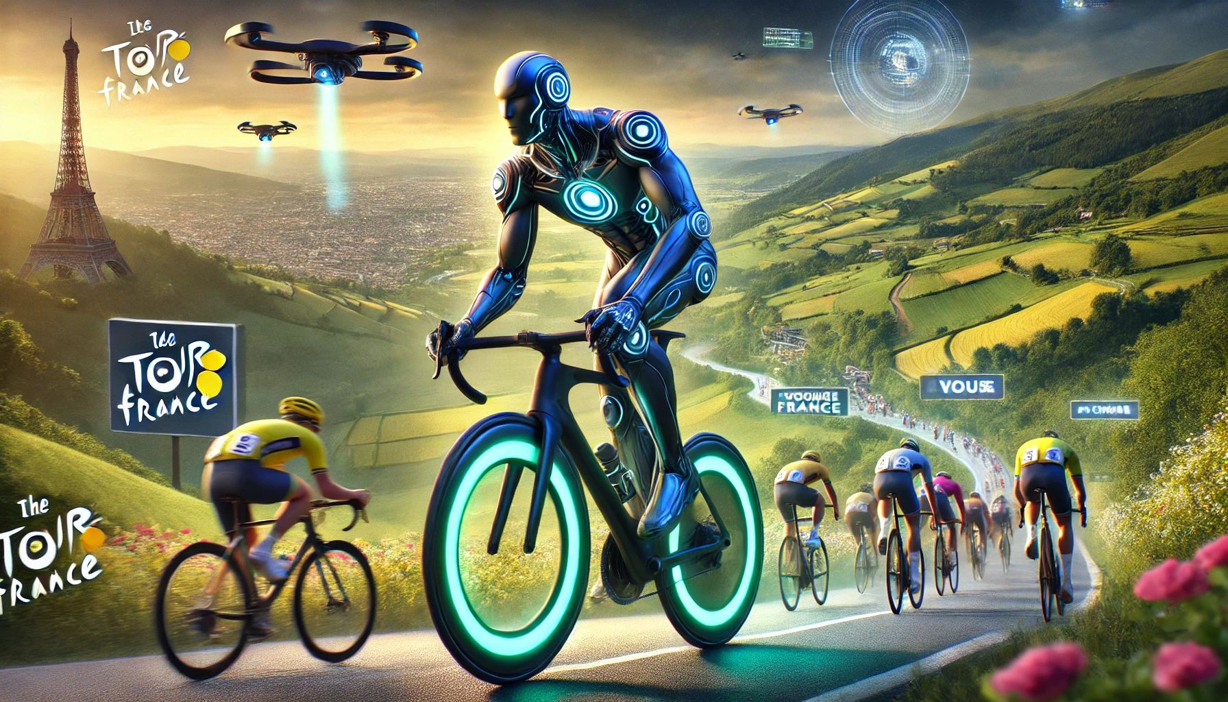 Cyborgs running the tour de france